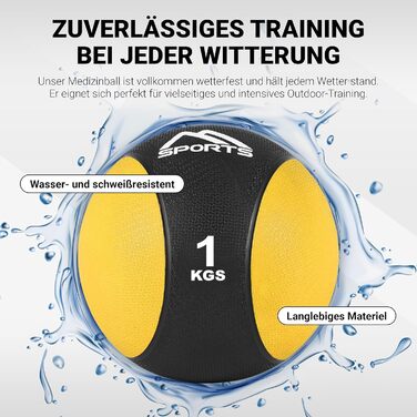 М'яч для фітнесу MSports 1-10 кг - професійний, з постер-інструкцією