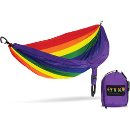 Гамак для кемпінгу ENO DoubleNest Olive/Orange (Prism Pride) - на 1-2 особи