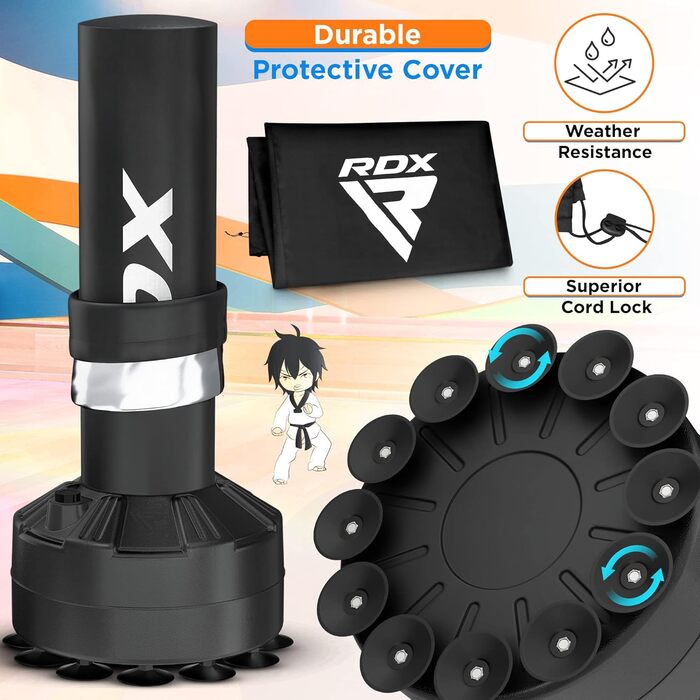 Боксерський мішок RDX Junior Standbox, рукавички для тренувань, MMA, кікбоксинг, бокс, 4 фути (блакитний)