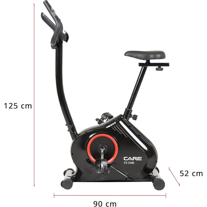 Велотренажер Care Fitness CV-5560 з магнітним гальмом, 21 програма, ремінний привід, 16 рівнів навантаження, маховик 7 кг
