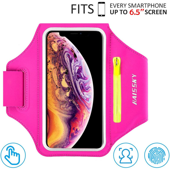 Спортивний браслет для телефону Guzack Universal: для iPhone, Samsung, Huawei, Xiaomi (до 6.9'), темно-синій/сливовий