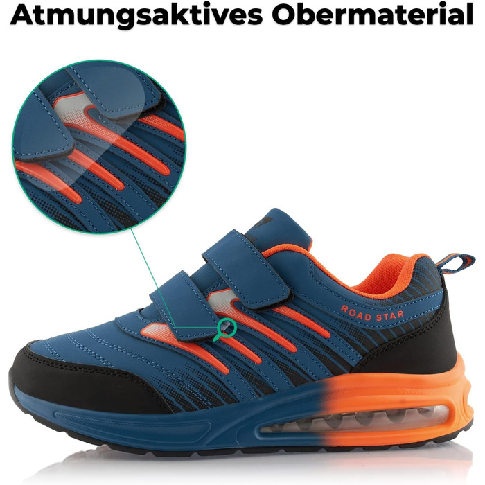 Кросівки для бігу жіночі та чоловічі з амортизацією, спортивні, легкі, темно-синій, помаранчевий (43 EU)