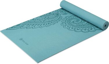 Йога мат Gaiam Premium 5 мм – нековзна тренувальна та фітнес-мат для йоги, пілатесу та тренувань на підлозі (172,7 x 61 x 5 мм, Paisley Frost)