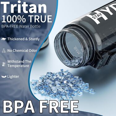 Спортивна пляшка для води 1л Tritan без BPA з міткою часу, сіра (1000 мл)