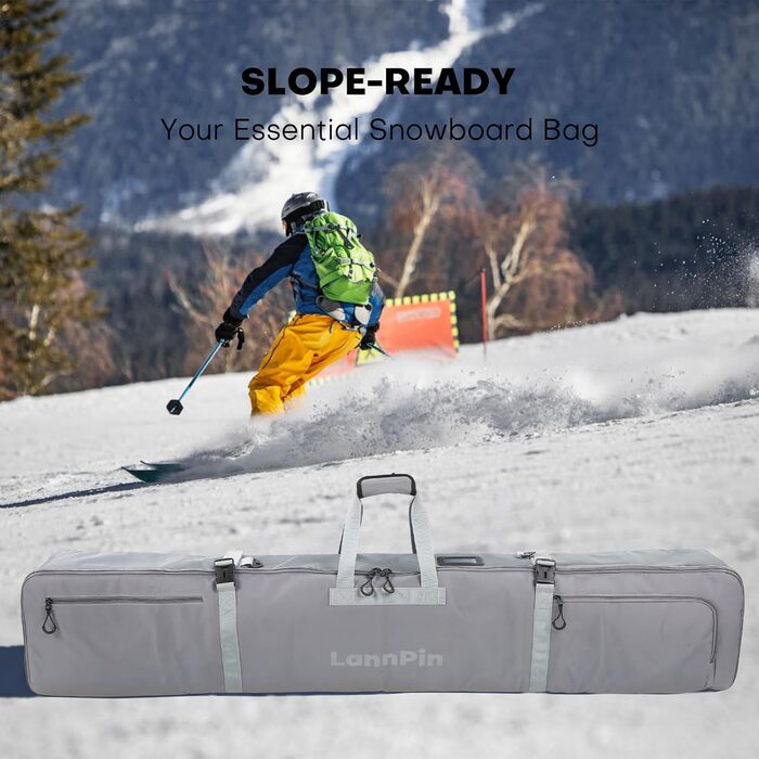 Чохол для сноуборду з повним захистом, водонепроникний, 160 см, міцний поліестер 900D, для сноуборду, лиж, палиць, шолома, взуття. Підходить для перевезення літаком.