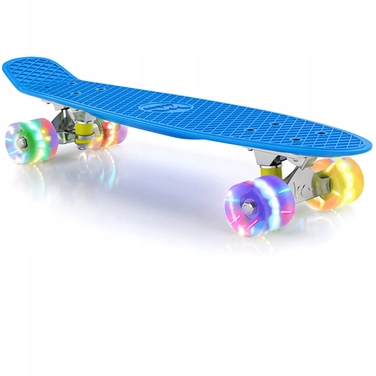 Скейтборд Aurora Classic (56 см x 14,5 см, 60 мм), багатоколірний, з LED-підсвіткою