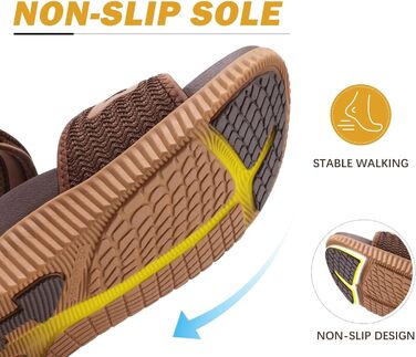 Зручні трекінгові сандалі KuaiLu для жінок: ортопедичні, для плоскостопості, піші прогулянки, літо, відкриті пальці, регульовані на липучках (39 EU, Коричневий)