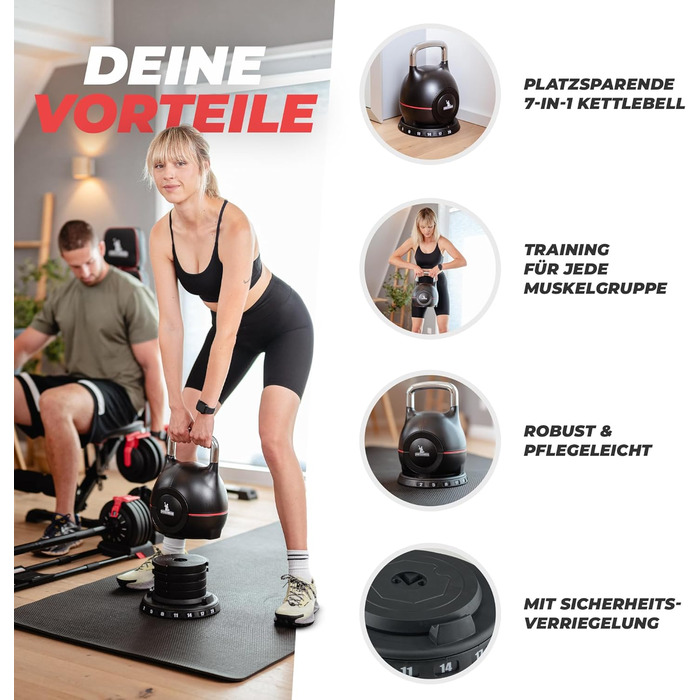 Набір гантелей-гир замінної ваги для дому та фітнесу. Вага: 2, 5, 8, 11, 14, 17, 20 кг. Чорний колір.