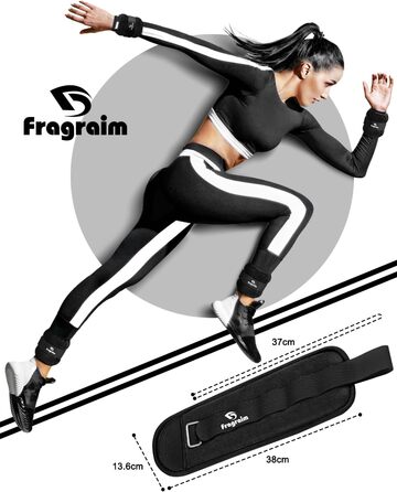 Ваги для ніг та рук Fragraim (2 шт.): 0.5кг, 1кг, 1.5кг, 2кг, 2.5кг, 3кг, 5кг - Залізні обтяжувачі для фітнесу, бігу, гімнастики