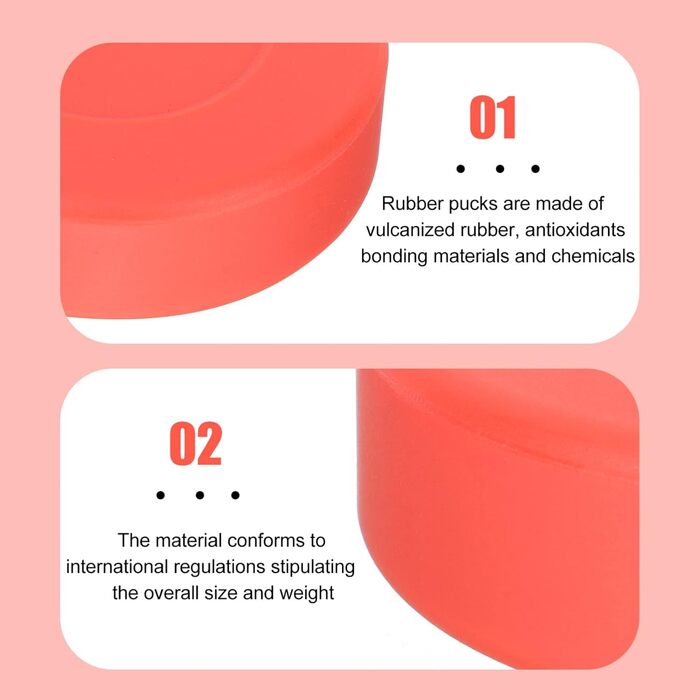 Хокейні шайби VANZACK для гри та тренувань: 4 шт. (7x7 см, червоні)