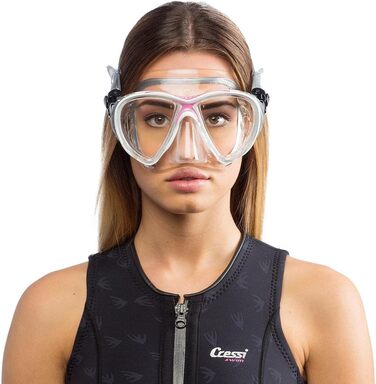 Cressi Big Eyes Evolution – інноваційна маска для дайвінгу для дорослих, прозора/синя/біла, кристалічний силікон