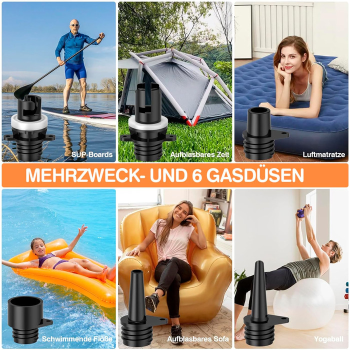 Насос FOWAWU 20PSI 12V DC для SUP, човнів та каяків: активне охолодження, автоматичне надування/здування