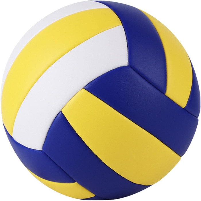 Волейбольний м'яч Perfeclan Standard 5 для залу, басейну, активного відпочинку. Синій, жовтий, з помпою