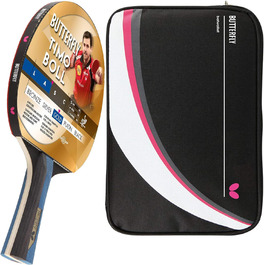 Професійна ракетка для настільного тенісу Butterfly Timo Boll Gold, ITTF сертифікат, накладка Pan Asia, опукла ручка, у комплекті чохол