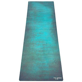 Йога-мат Yoga Design Lab Combo 3.5 мм, нековзкий, натуральний каучук, рушник, для інтенсивних тренувань, з ременем, зелений Aegean