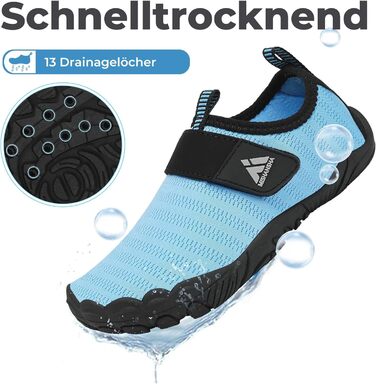 Дитячі шльопанці Mishansha для купання, швидко сохнуть, дихаючі, антиковзні, для дівчаток та хлопчиків, розмір 24-35, блакитні