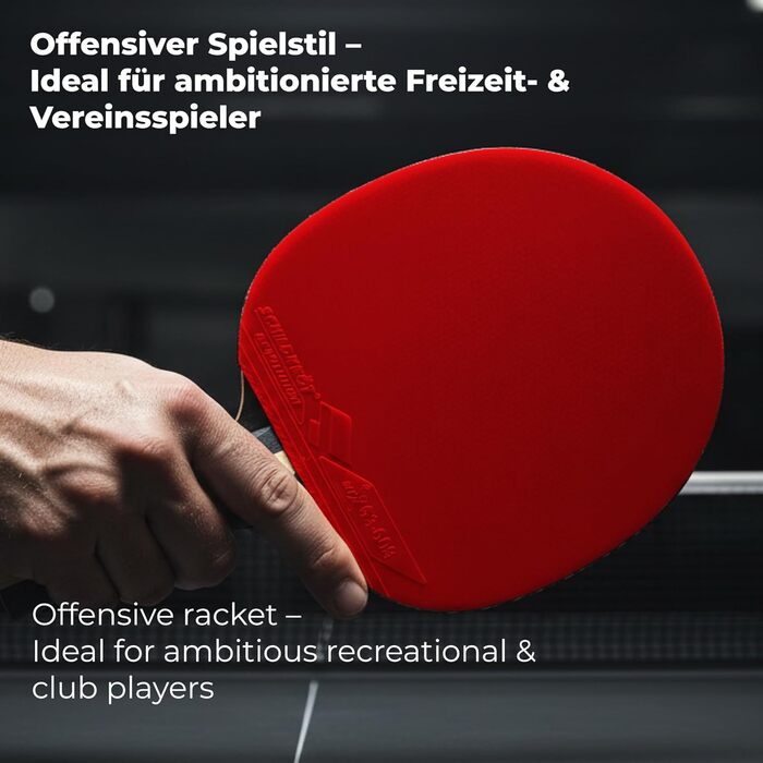 Ракетка для настільного тенісу Schildkröt Carbon Power — атакувальна карбонова ракетка з сертифікованими накладками ITTF для аматорів та професіоналів