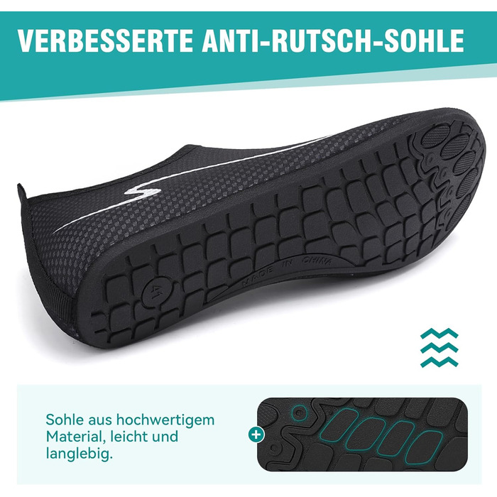 Чоловічі та жіночі шкарпетки для плавання та водних видів спорту, швидковисихаючі, антиковзкі, розмір 34-47, чорний W993