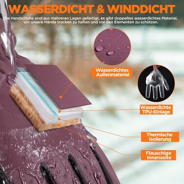 Зимові рукавички Rivmount для чоловіків та жінок, термо рукавички, водонепроникні велосипедні рукавички, вітронепроникні рукавички з підтримкою сенсорного екрану, теплі гірськолижні рукавички для катання на лижах, походів, велоспорту, мотоцикла. RG802 (XL