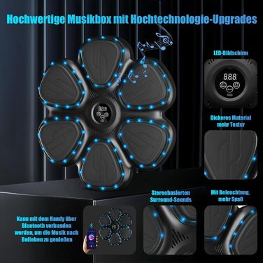 Музична боксерська машина Smart Music Boxing Machine - для дорослих та дітей, Bluetooth, 12 швидкостей, з підрахунком ударів