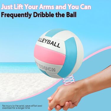 Волейбольний м'яч для пляжу та залу: м'який дотик, розмір 5, з рюкзаком та насосом, Puderblau та білий