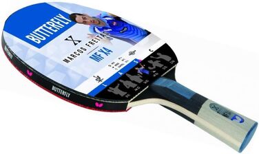 Професійна ракетка для настільного тенісу Butterfly Marcos Freitas Mfx4, чорна/червона, для дорослих