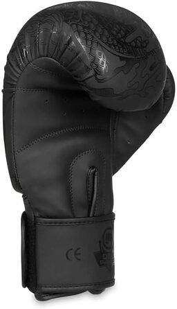 Боксерські рукавички DBX BUSHIDO Black Dragon 12oz для спарингів, кікбоксингу, бойових мистецтв, чорні