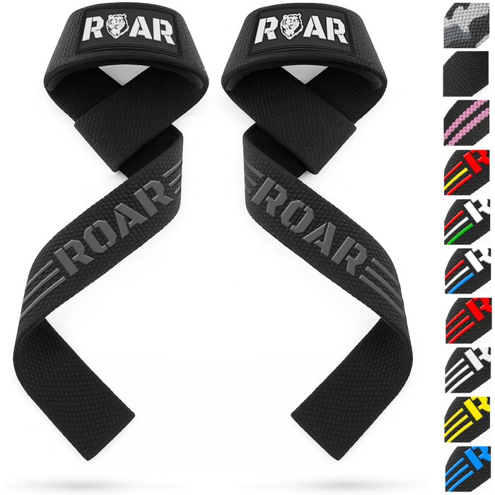 Roar® гучномовні ремені для силових тренувань, бодібілдингу, фітнесу - ремені для підйому штанги - для жінок та чоловіків сірого кольору