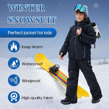 Дитячий зимовий комбінезон SNOWER для хлопчика з капюшоном, теплий гірськолижний костюм, кольоровий зелений (10-12 років, темно-зелений)