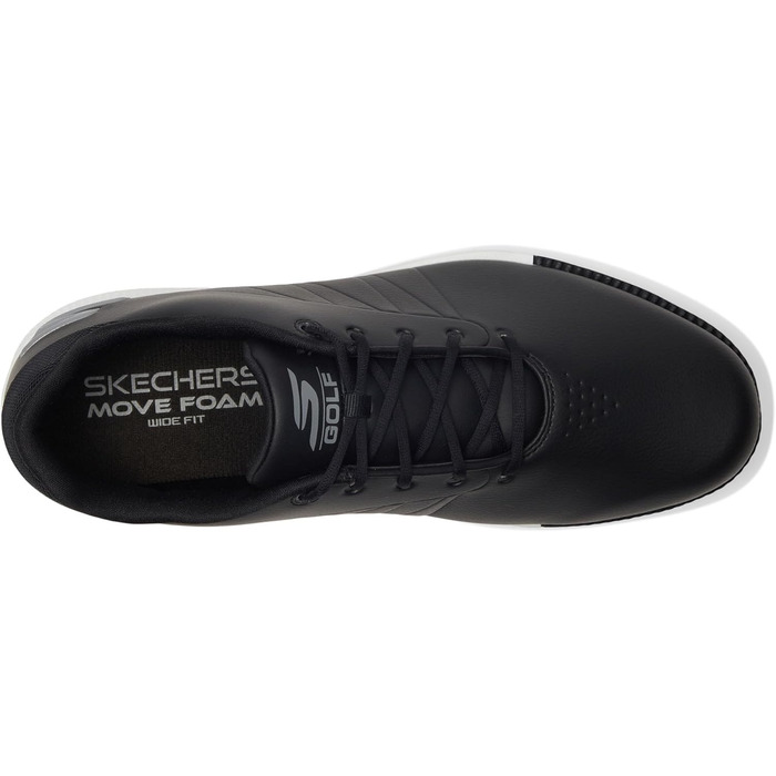 Чоловічі гольф-туфлі Skechers Tempo, водонепроникні, легкі, чорно-білі (45 EU, широка колодка)