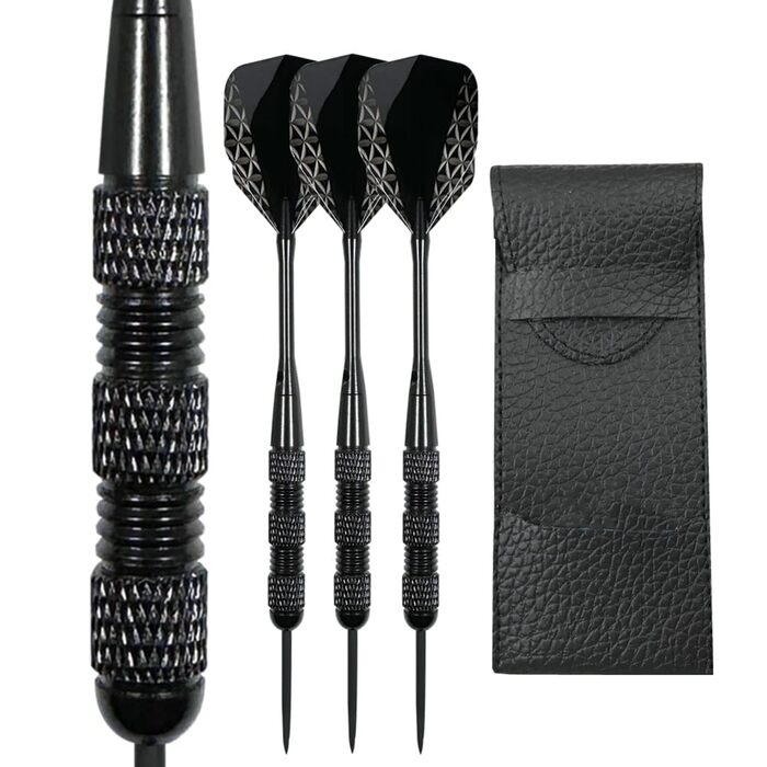 Дарти сталеві Dartpfeil E Black (20 г) з алюмінієвими стеблами + 3 запасних, кейс