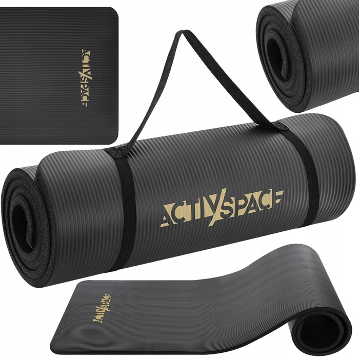 Кілимок для фітнесу Activ/Space, 183 см x 61 см, чорний