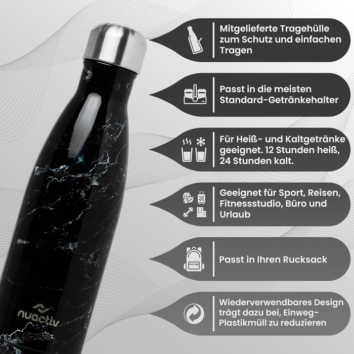 Фляга з нержавіючої сталі 500 мл – ізольована фляга, зберігає холод до 24 годин та тепло до 12 годин. Без витоку, з подвійними стінками, BPA-Free, міцна. Ідеально для подорожей, активного відпочинку, школи, спорту, фітнесу та повсякденного використання. К