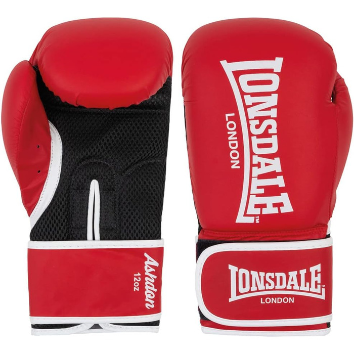 Боксерські рукавички Lonsdale Ashdon 14oz червоно-білі, унісекс, для дорослих