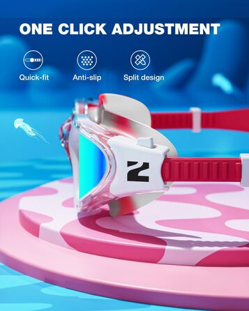 Дитячі поляризовані окуляри для плавання ZIONOR G1MINI ULTRA з антифогом і UV-захистом, для хлопчиків і дівчаток 3-14 років, мікс білий-червоний-сірий-золотий