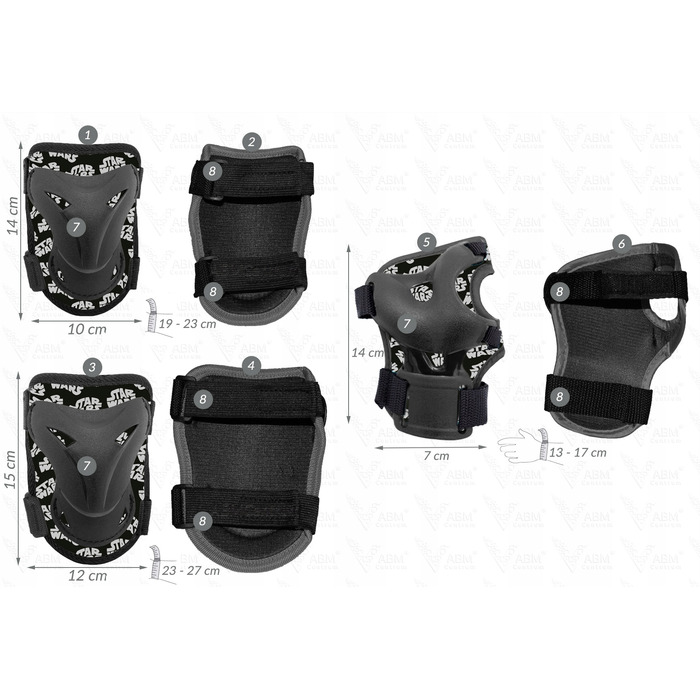 Комплект захисту: наколінники, налокітники та шолом для роликів і скейта Star Wars