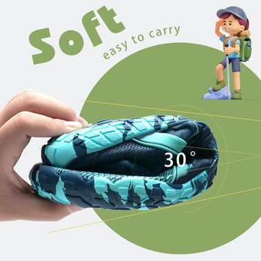 Дитячі шкарпетки-тапочки IceUnicorn для ходьби та пляжу (28 EU, блакитно-зелені)