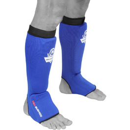 Захист гомілки DBX Bushido Sport Flexibler XL, синій – для тайського боксу, MMA та кікбоксингу, ідеальна посадка