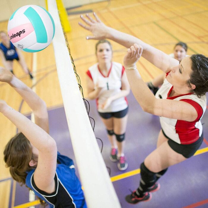 Волейбольний м'яч Runleaps для пляжу та залу, розмір 5 (рожевий/світло-блакитний)