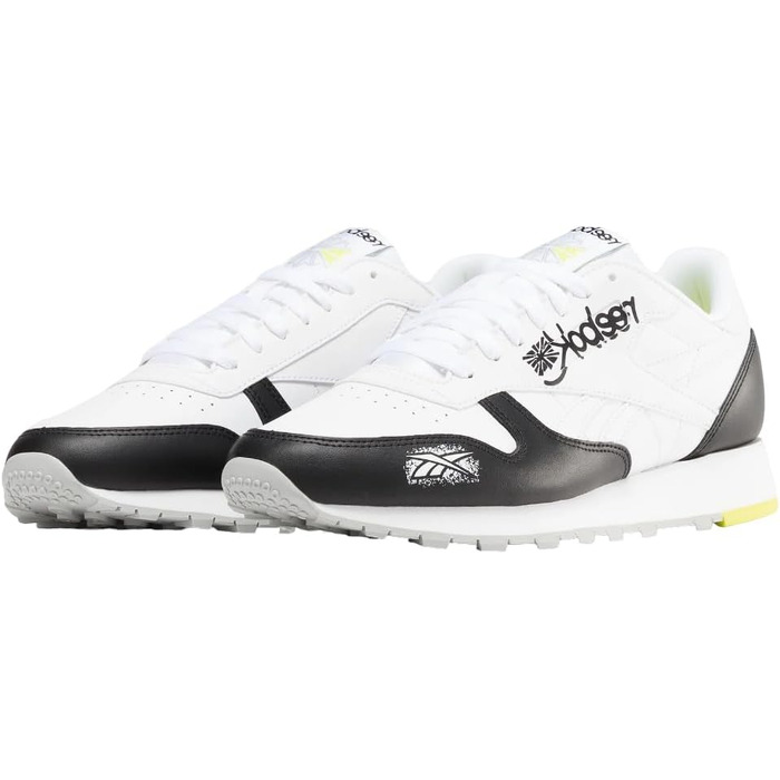 Кросівки Reebok Classic Leather Unisex 37.5 EU, чорний/білий/жовтий