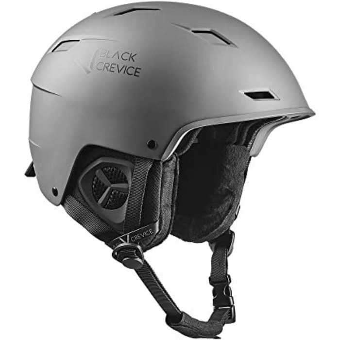 Чорний шлем для катання на лижах Garlos I, дихаючий, унісекс, з вентиляцією та тримачем для маски (gun metal, розмір M 54-57 см)