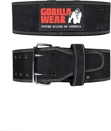 Пояс для підйому важких ваг Gorilla Wear, шкіряний, 4 дюйми, чорний