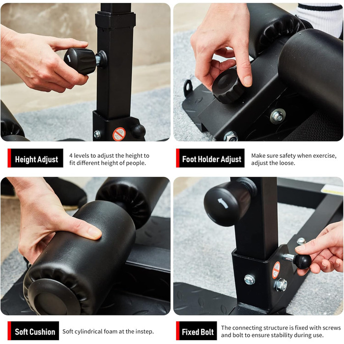 ЛеікФітнес Скворт Бенч для Сідниць та Пресу – Багатофункціональний Тренажер для Дома та Фітнес-клубу (Чорний 8500)