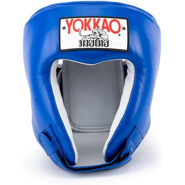Боксерський шолом YOKKAO преміум зі шкіри для муай-тай, боксу, кікбоксингу, спарингів і змагань, з посиленим захистом щік, ручна робота