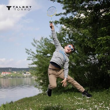 Набір для бадмінтону Talbot-Torro Family: 2 дитячі ракетки (53 см), 2 стандартні ракетки, 3 волани, регульована сітка, сумка, 449507 Single