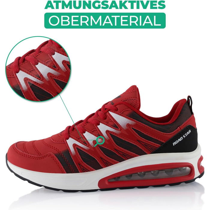 Спортивні кросівки для жінок та чоловіків з амортизацією, легкі бігові кросівки, чорно-червоні, 37 EU