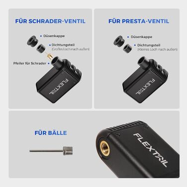 Електричний насос для велосипеда FLEXTAILGEAR Tiny Bike Pump, 100 PSI, портативна міні-помпа для MTB, шосейних і гірських велосипедів, USB Type-C, чорна