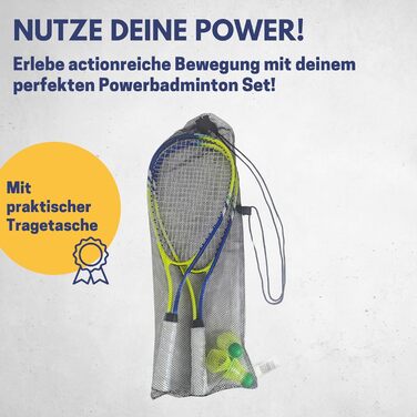 Набір для бадмінтона BEST SPORTING Power - 2 ракетки, 3 м'ячі, сумка | Для дорослих та дітей