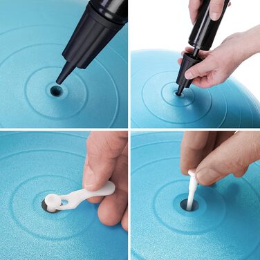 Фітнес-м'яч Alphapace 75 см: для фітнесу, йоги, офісного використання, зі спеціальною помпою. Підходить для людей зріст 175 см і вище. Колір: Icy Blue