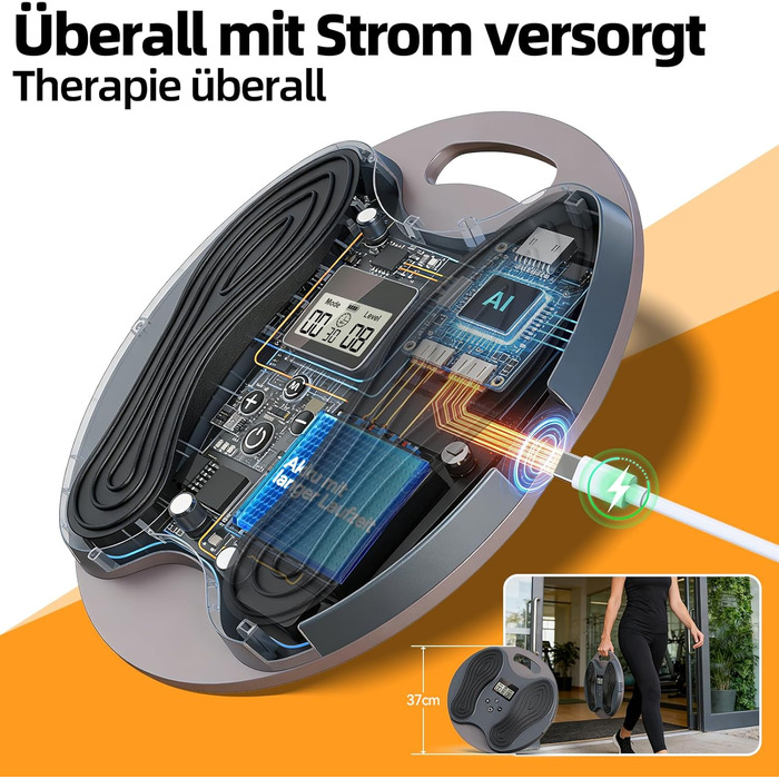 Масажер для ніг Medic Durchblutungsstimulator – EMS/TENS масаж, для нейропатії, фасціїту, м'язової втоми та болю, з 4 електродами